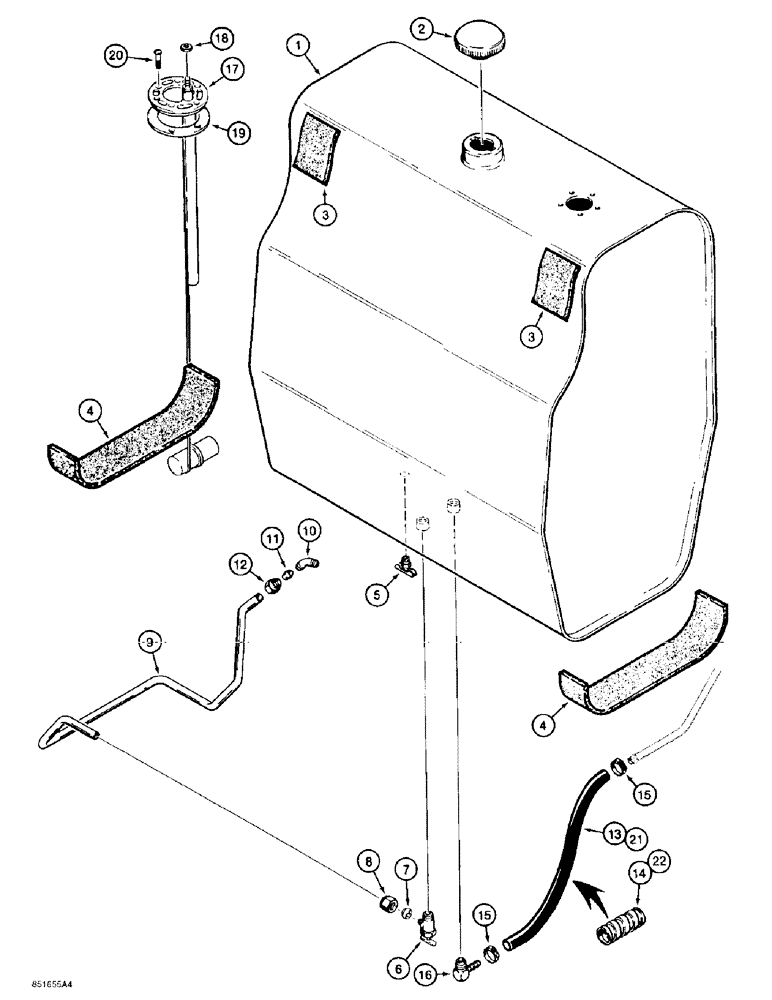 Схема запчастей Case 585E - (3-00) - FUEL TANK AND FUEL LINES, PRIOR TO P.I.N. JJG0251722 (03) - FUEL SYSTEM