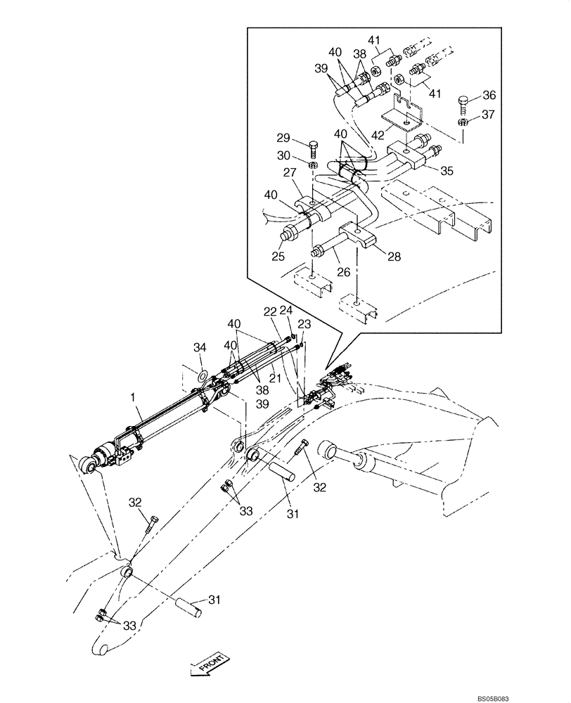 Схема запчастей Case CX225SR - (08-18) - HYDRAULICS - ARM CYLINDER, MODELS WITH LOAD HOLD (08) - HYDRAULICS