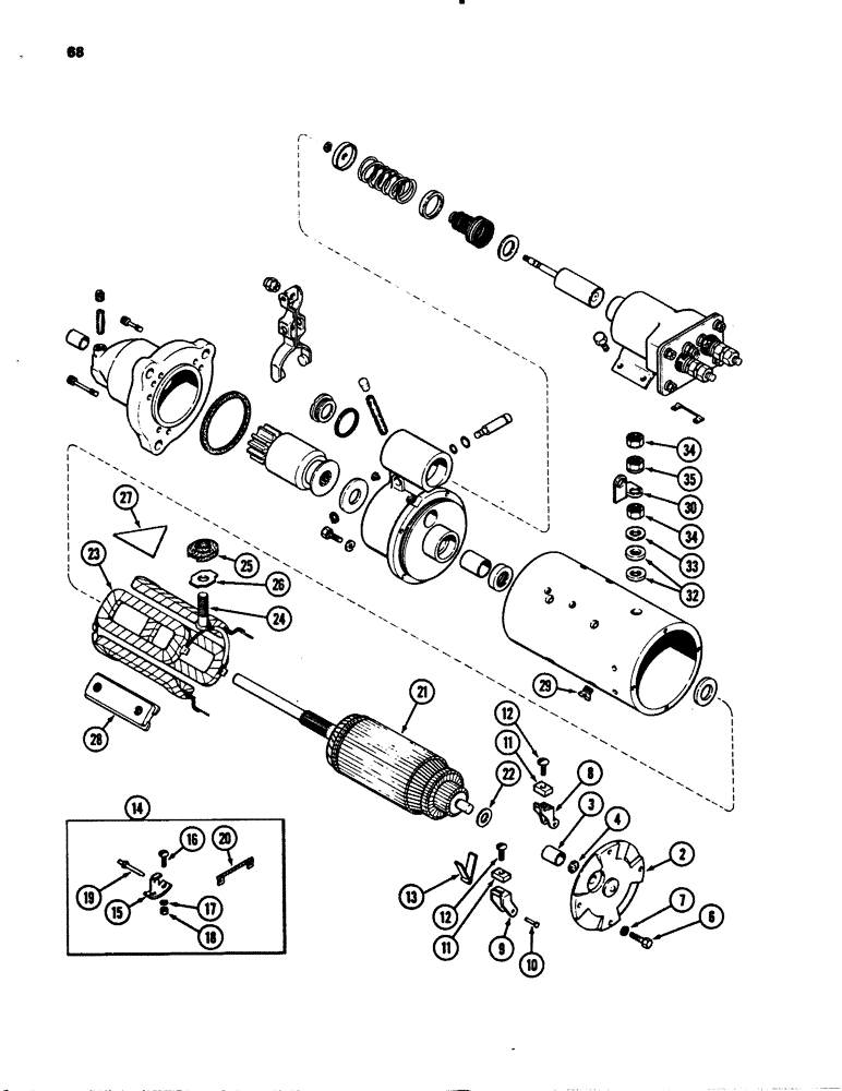 Схема запчастей Case 780B - (068) - R46156 AND L106562 STARTER (04) - ELECTRICAL SYSTEMS