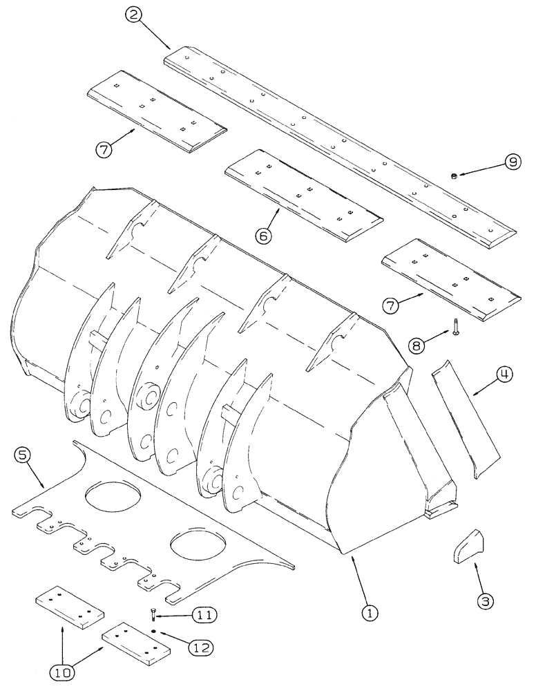 Схема запчастей Case 721C - (09-10) - BUCKETS - LOADER (09) - CHASSIS