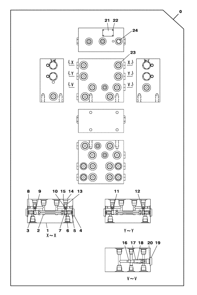 Схема запчастей Case CX470C - (08-253-00[01]) - HYDRAULIC CIRCUIT - TRAVEL PILOT (07) - HYDRAULIC SYSTEM