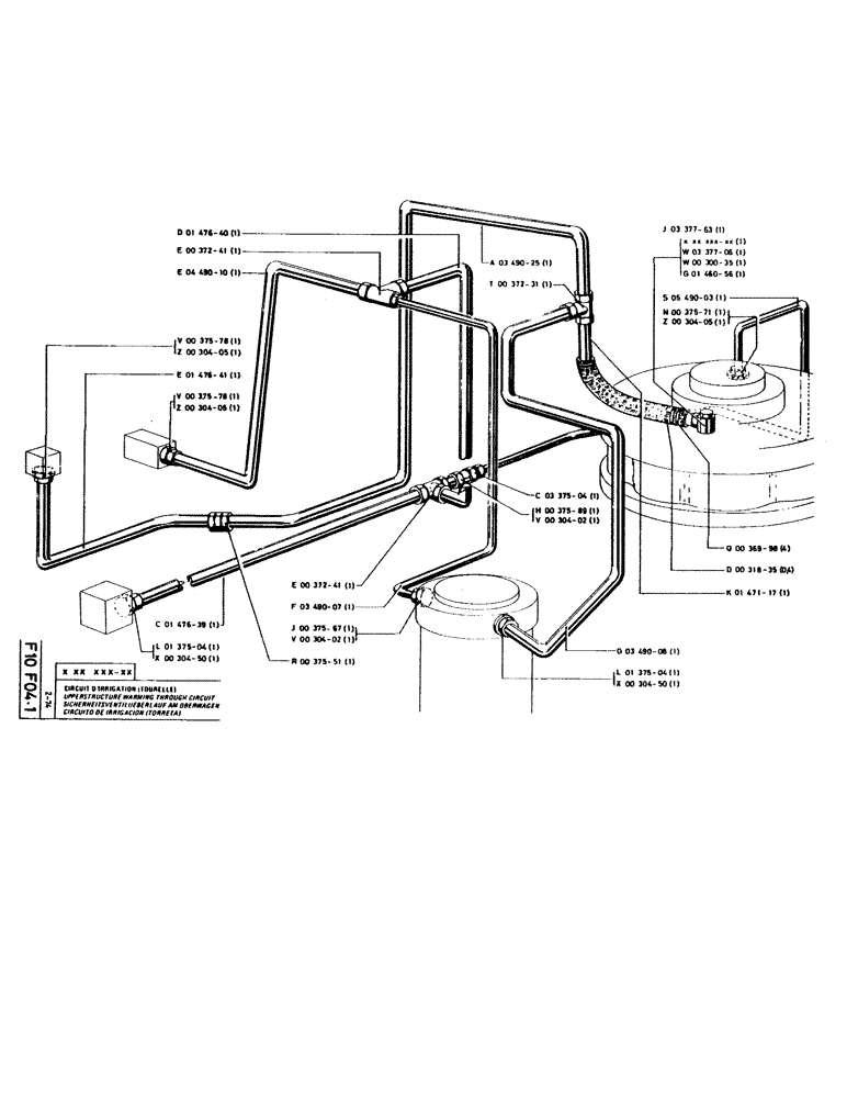 Схема запчастей Case GC120 - (057) - UPPERSTRUCTURE WARMING THROUGH CIRCUIT 