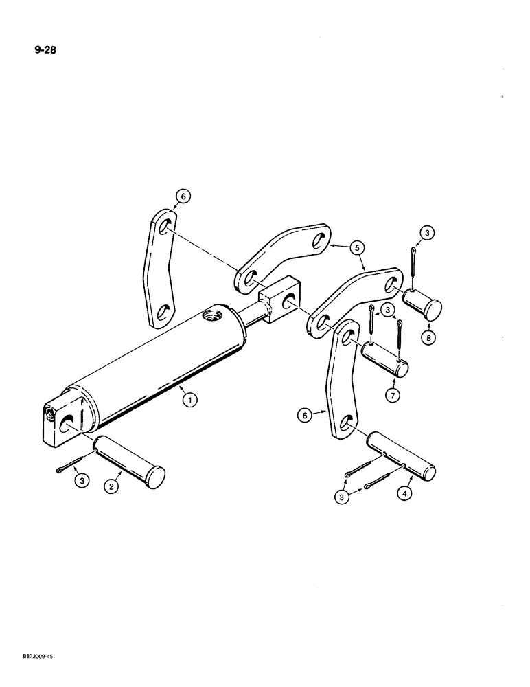 Схема запчастей Case MAXI-SNEAKER C - (9-28) - TRENCHER BOOM LIFT CYLINDER MOUNTING (09) - CHASSIS/ATTACHMENTS