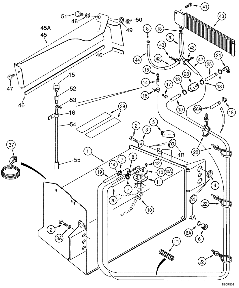 Схема запчастей Case 570MXT - (03-01) - FUEL LINES, RESERVOIR - FILTER, IN-LINE FUEL (03) - FUEL SYSTEM