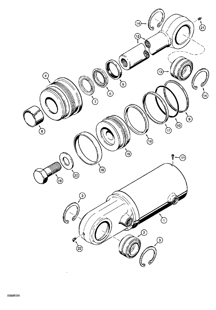 Схема запчастей Case 1150G - (8-028) - TILT CYLINDER (07) - HYDRAULIC SYSTEM