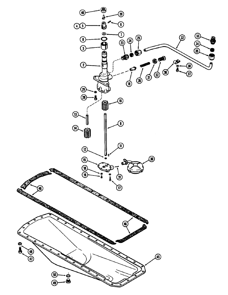 Схема запчастей Case W8B - (012) - OIL PUMP, (401) DIESEL ENGINE, USED PRIOR TO ENG. SER. NO. 2173890 (01) - ENGINE