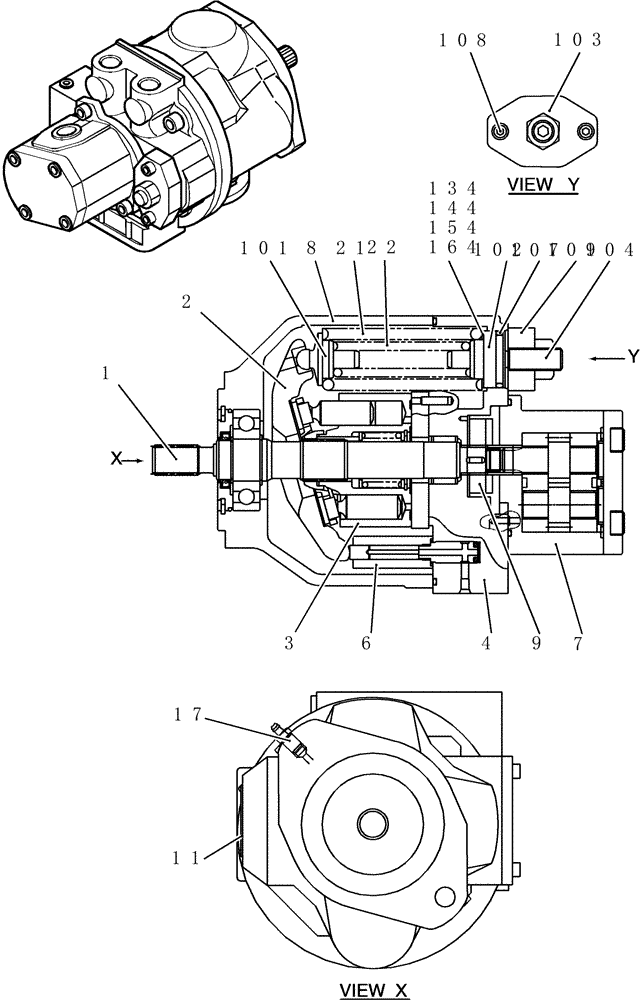 Схема запчастей Case CX50B - (HC400-03) - PUMP ASSY (35) - HYDRAULIC SYSTEMS