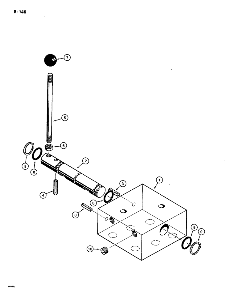 Схема запчастей Case CASE - (8-146) - ATTACHMENT LIFT SELECTOR VALVE (08) - HYDRAULICS