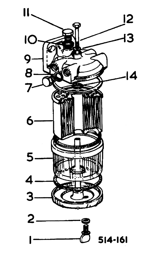 Схема запчастей Case 500 - (12-082) - FUEL FILTER AGGLOMERATOR DIESEL ENGINE No Description