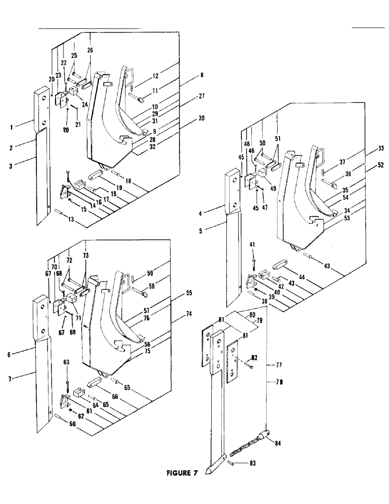 Схема запчастей Case P-50 - (10) - BLADES AND DROP CHUTES 