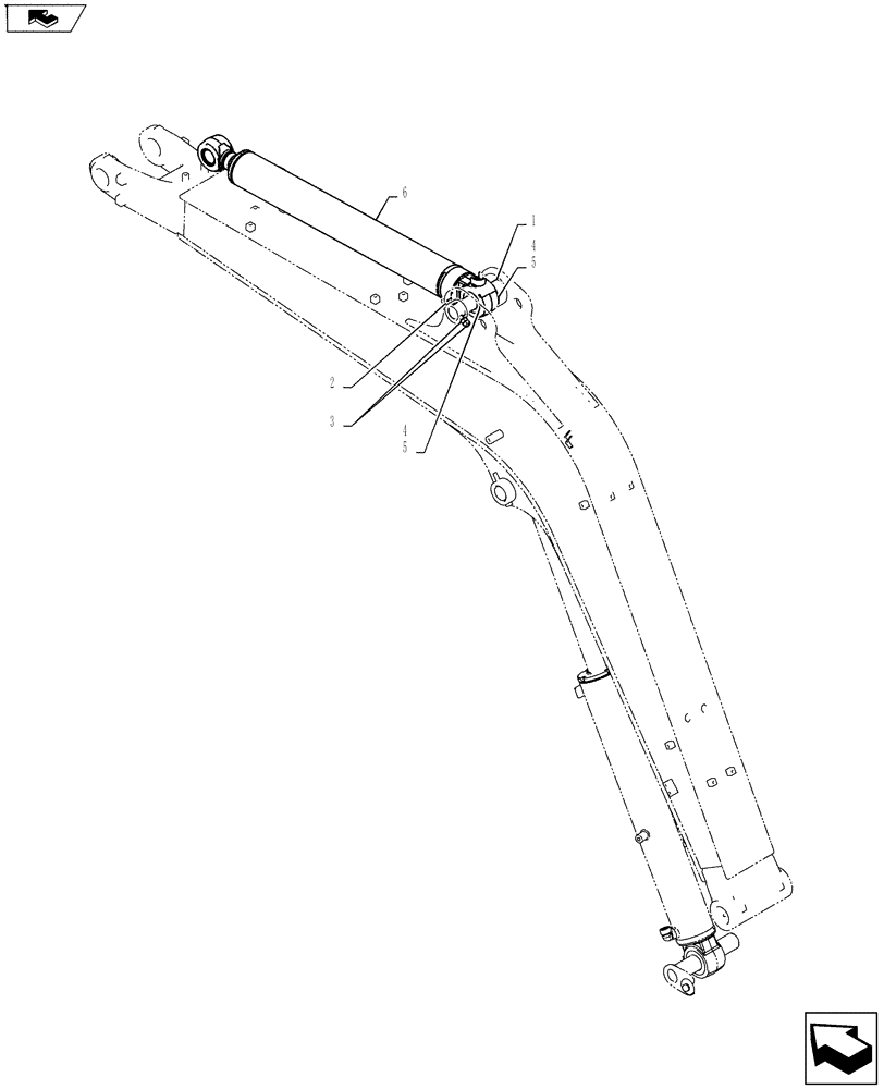 Схема запчастей Case CX55BMSR - (03-008[01]) - CYLINDER INSTALL (ARM) (35) - HYDRAULIC SYSTEMS