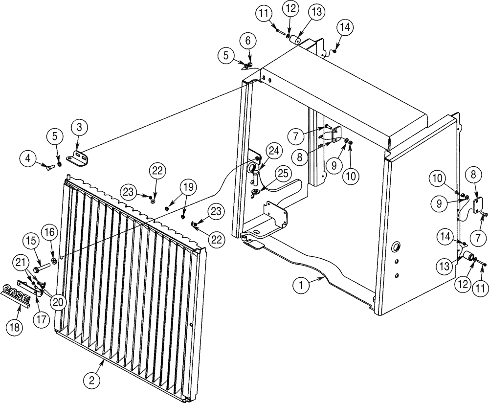 Схема запчастей Case 821C - (09-28) - GUARD, RADIATOR SCREEN, REAR (09) - CHASSIS