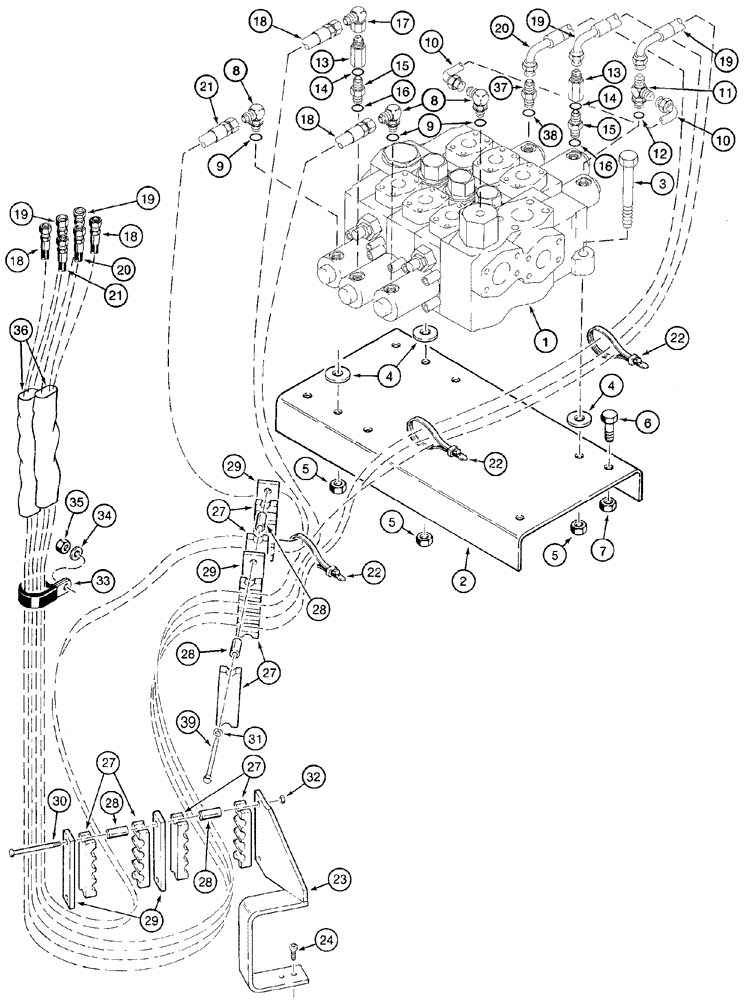 Схема запчастей Case 921C - (08-34) - HYDRAULICS - LOADER CONTROL, REMOTE (08) - HYDRAULICS