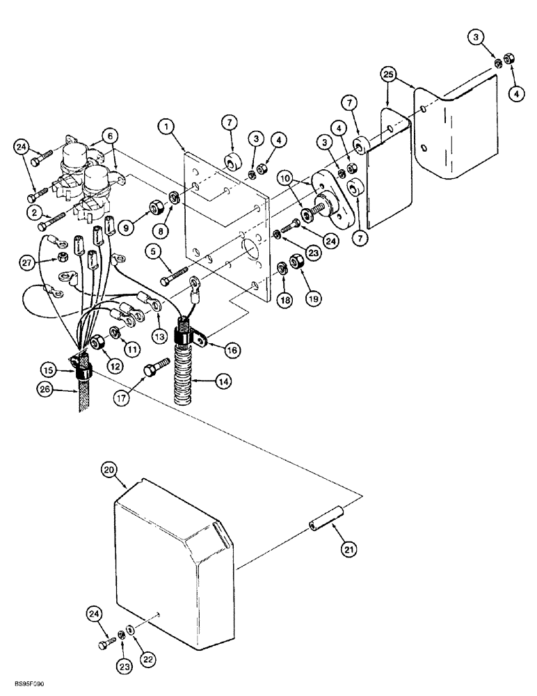 Схема запчастей Case 621B - (4-33C) - REAR HARNESS TO RELAY PANEL, P.I.N. JEE0053350 AND AFTER (04) - ELECTRICAL SYSTEMS