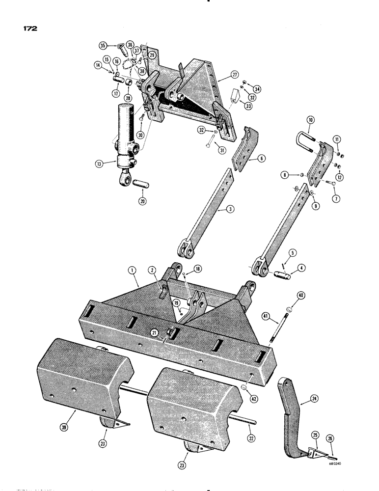 Схема запчастей Case 1150 - (172) - RIPPER (05) - UPPERSTRUCTURE CHASSIS