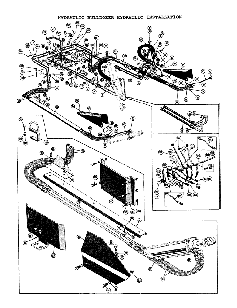 Схема запчастей Case 1000C - (242) - HYDRAULIC BULLDOZER HYDRAULIC INSTALLATION (07) - HYDRAULIC SYSTEM