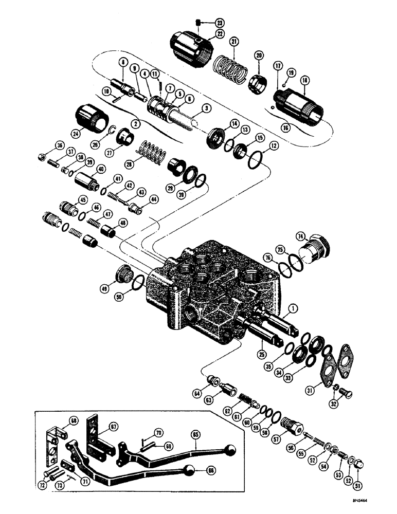 Схема запчастей Case 310F - (162) - D32768 HYDRAULIC CONTROL VALVE (07) - HYDRAULIC SYSTEM