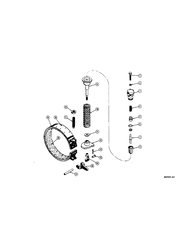 Схема запчастей Case 310D - (160[1]) - C-12 WINCH BRAKE (05) - UPPERSTRUCTURE CHASSIS