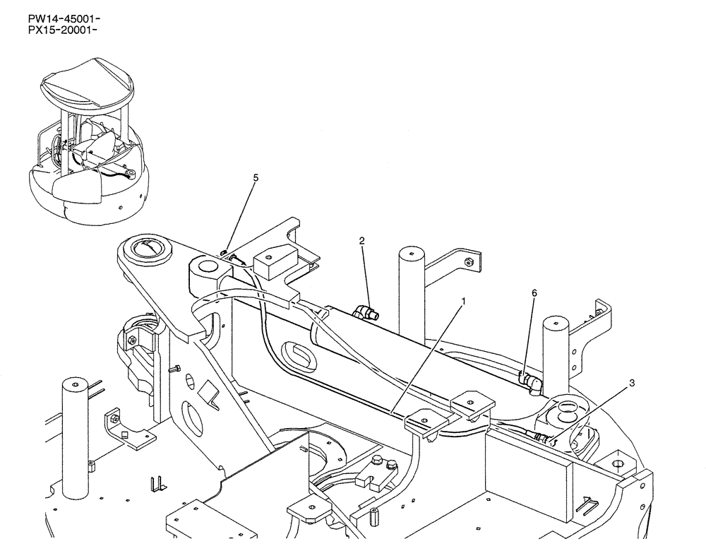 Схема запчастей Case CX36B - (01-019) - HYD LINES, CYLINDER (05) - SUPERSTRUCTURE