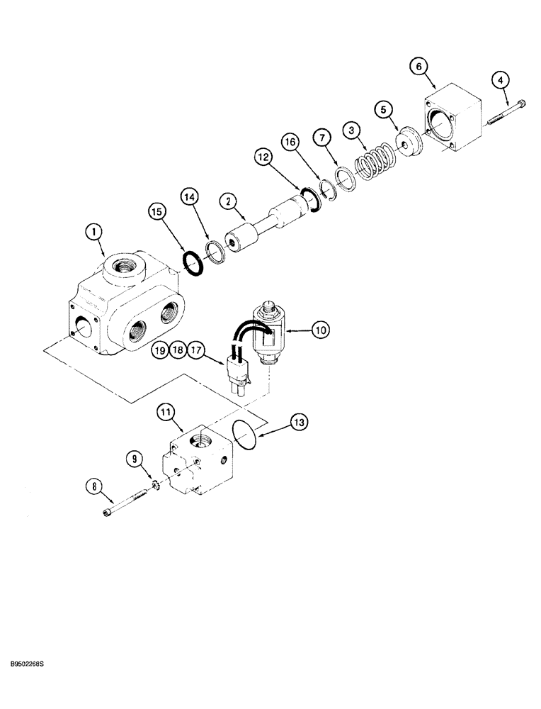 Схема запчастей Case 921 - (8-102) - RIDE CONTROL MASTER DIRECTIONAL VALVE ASSEMBLY (08) - HYDRAULICS