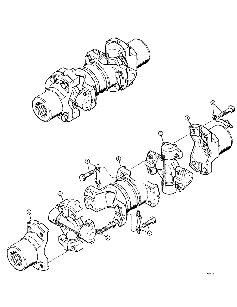 Схема запчастей Case 400C - (098) - SYNCHROMESH TRANSMISSION, TRANSMISSION DRIVE SHAFT (06) - POWER TRAIN