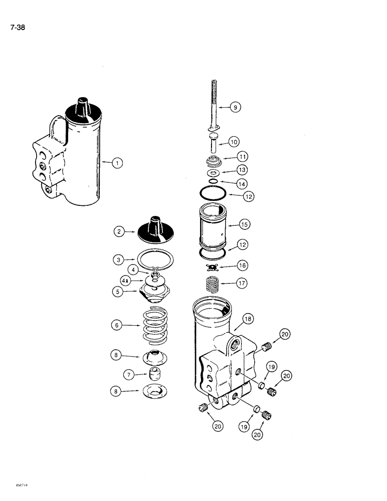 Схема запчастей Case 721 - (7-38) - AIR COMPRESSOR GOVERNOR (07) - BRAKES