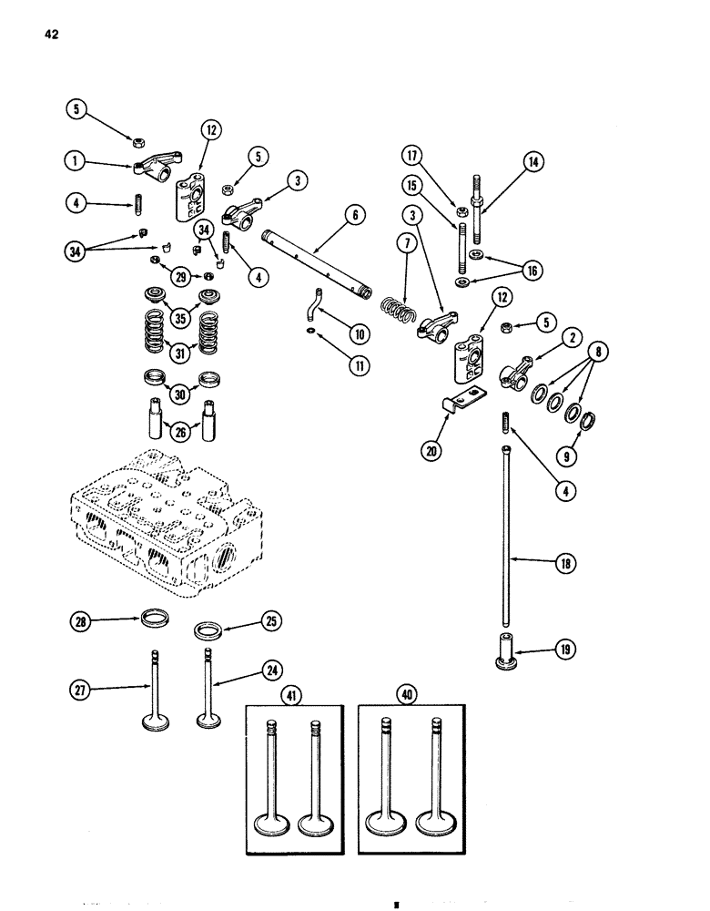 Схема запчастей Case 1080 - (042) - VALVE MECHANISM, 504BDT DIESEL ENGINE (10) - ENGINE