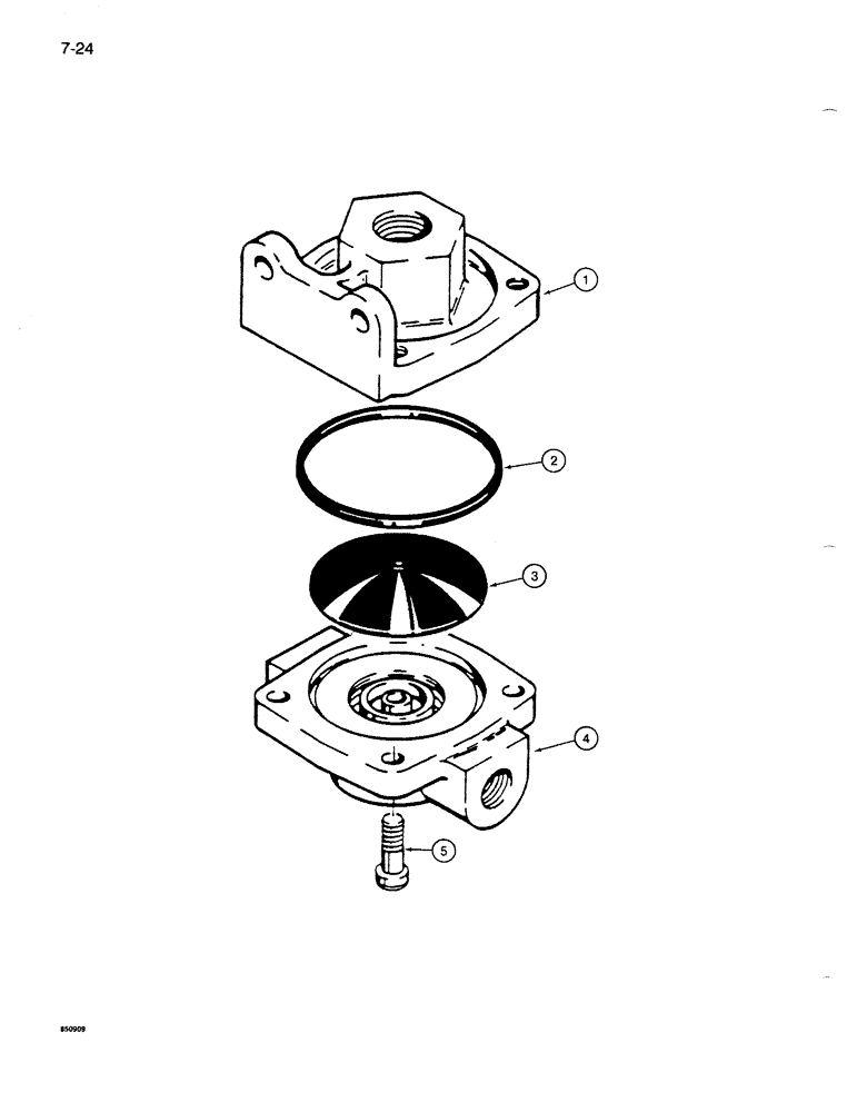 Схема запчастей Case 1086B - (7-024) - QUICK RELEASE BRAKE VALVE (07) - BRAKES