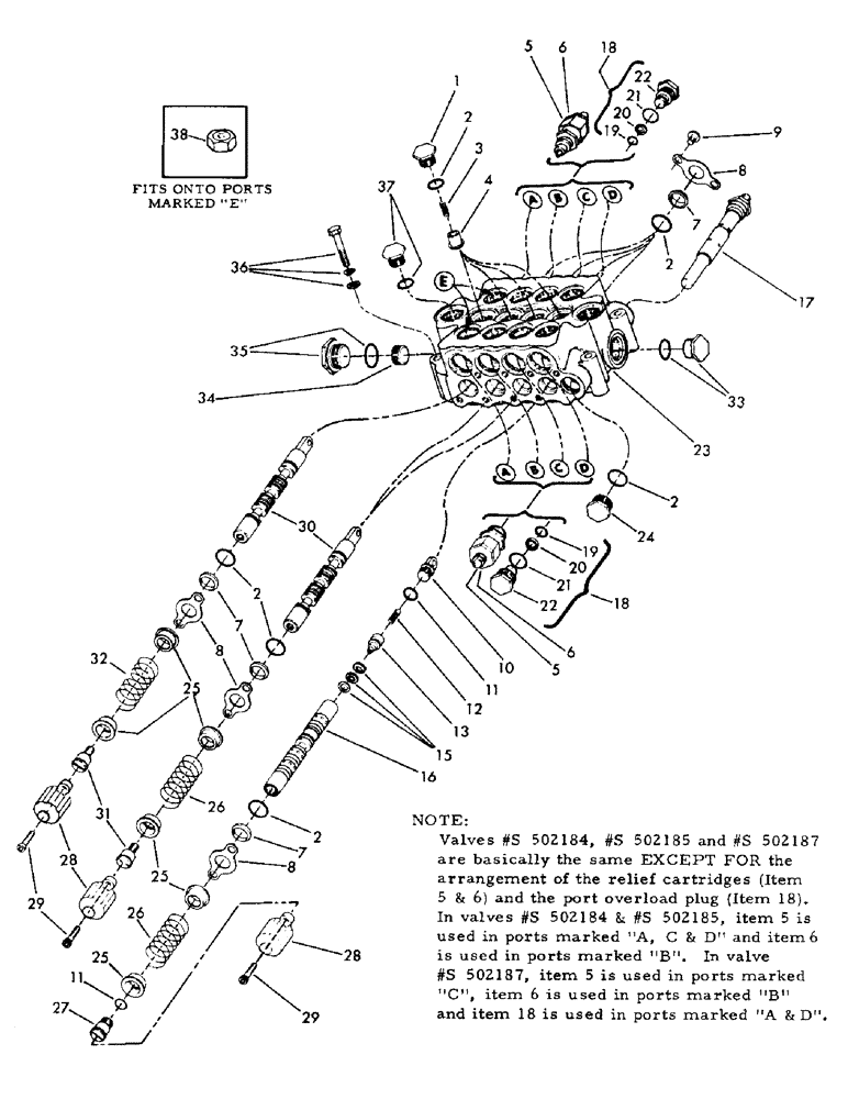 Схема запчастей Case 50 - (H08) - CONTROL VALVES - 4 SPOOL (35) - HYDRAULIC SYSTEMS