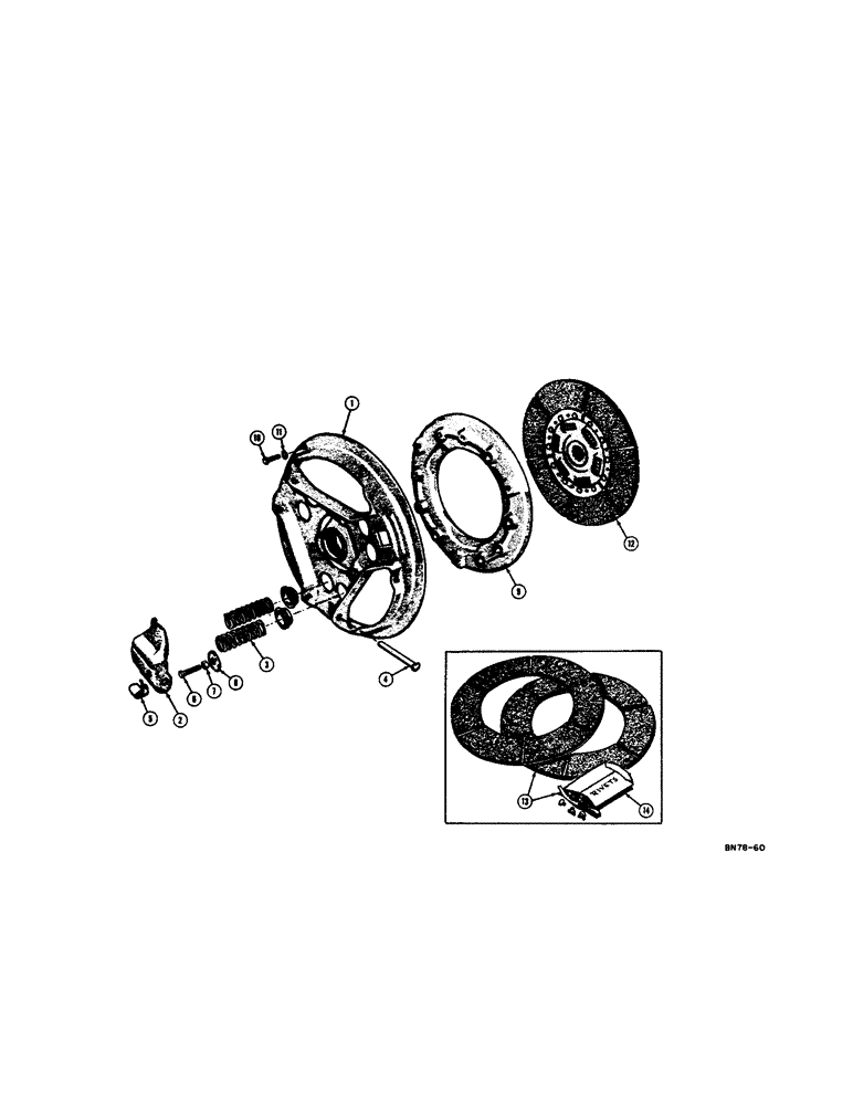 Схема запчастей Case 310C - (044) - CLUTCH, DRIVESHAFT AND UNIVERSAL JOINTS (03) - TRANSMISSION