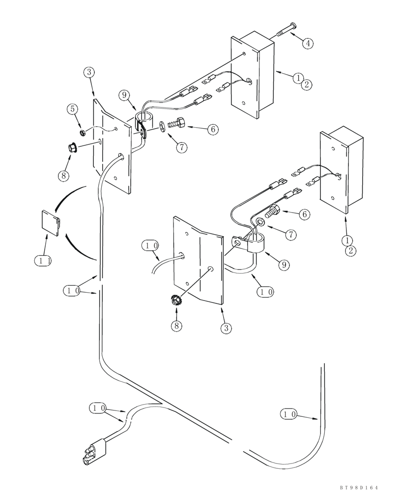 Схема запчастей Case 1845C - (04-17) - HARNESS - LAMPS, FRONT SIDE (ITALIAN D.G.M.) (04) - ELECTRICAL SYSTEMS