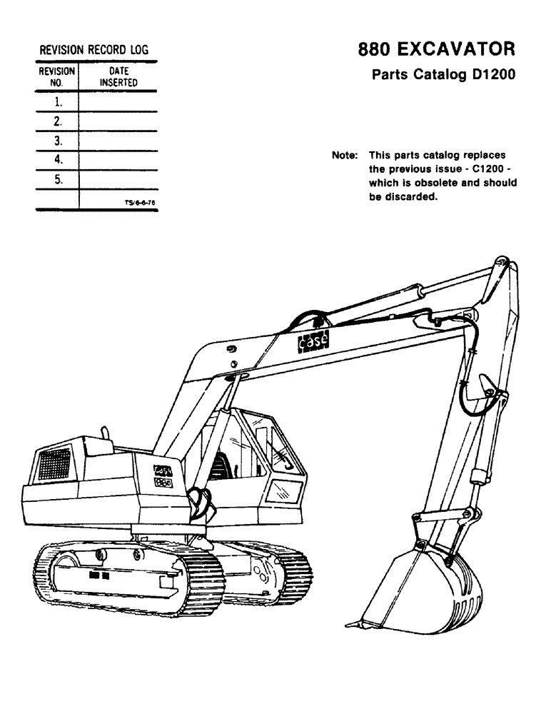 Схема запчастей Case 880 - (001) - 880 EXCAVATOR (00) - GENERAL