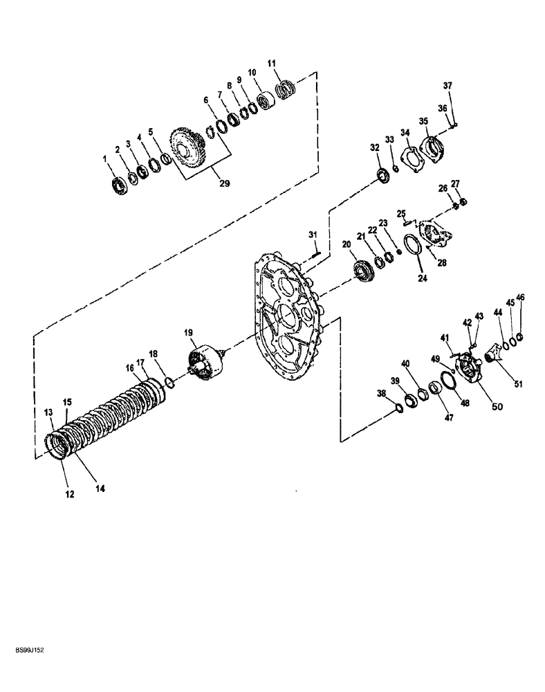 Схема запчастей Case 689G - (06-44) - TRANSMISSION COMPONENTS, DISC DRUM AND HUB (06) - POWER TRAIN