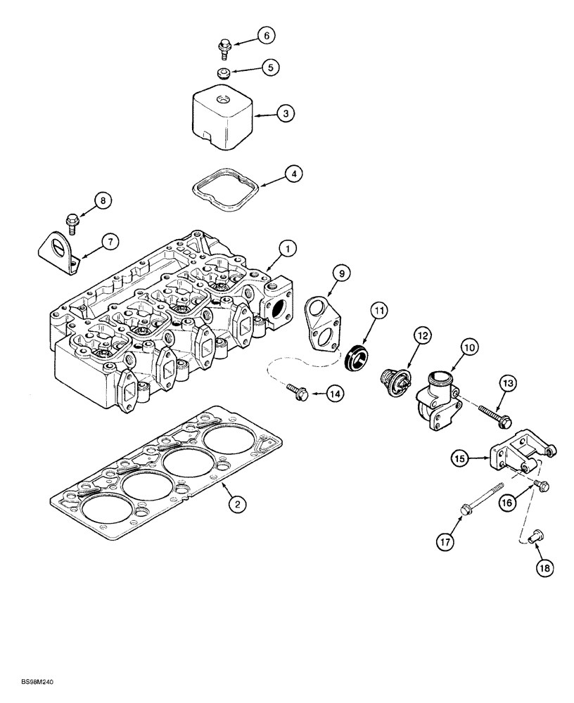 Схема запчастей Case 580SL - (2-032) - CYLINDER HEAD COVERS, 4T-390 EMISSIONS CERTIFIED ENGINE (02) - ENGINE