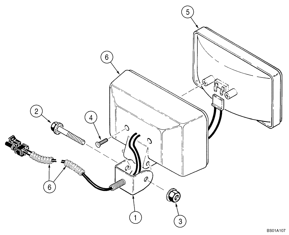 Схема запчастей Case 521D - (04-26) - LAMP ASSY, FRONT AND REAR (04) - ELECTRICAL SYSTEMS