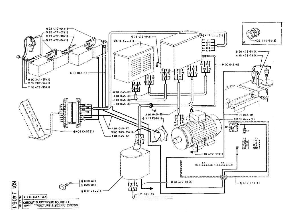 Схема запчастей Case 220B - (K01 J405.1) - UPPERSTRUCTURE ELECTRIC CIRCUIT (06) - ELECTRICAL SYSTEMS