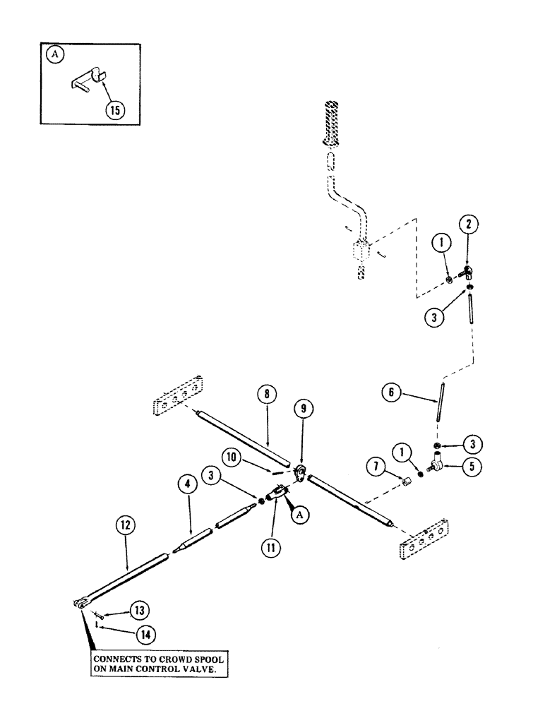 Схема запчастей Case 40 - (146) - CROWD CONTROL ATTACHING PARTS (33) - BRAKES & CONTROLS