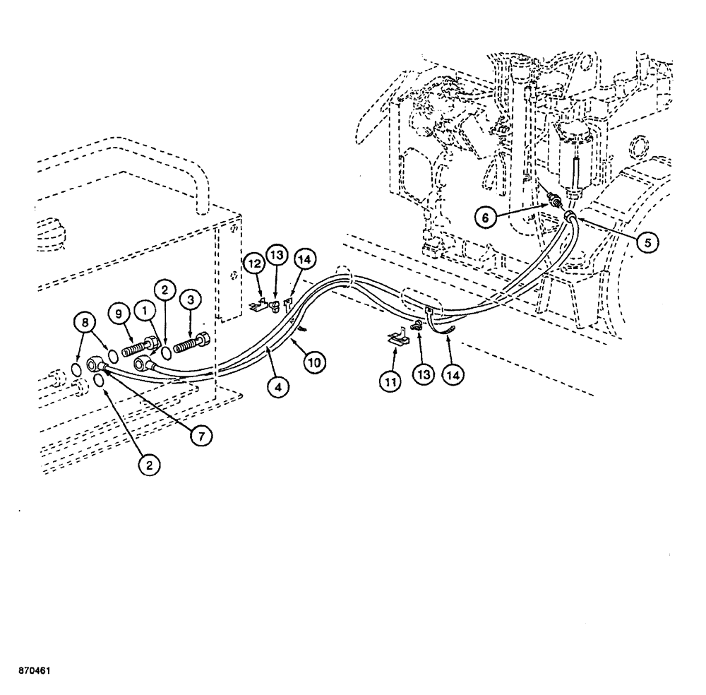 Схема запчастей Case 688 - (3-08) - ENGINE FUEL LINES AND FITTINGS, P.I.N. FROM 74123 TO 74264 (03) - FUEL SYSTEM