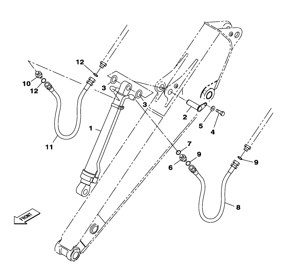 Схема запчастей Case CX250C - (08-013[00]) - BUCKET CYLINDER - DIPPER - 3.00 M (08) - HYDRAULICS