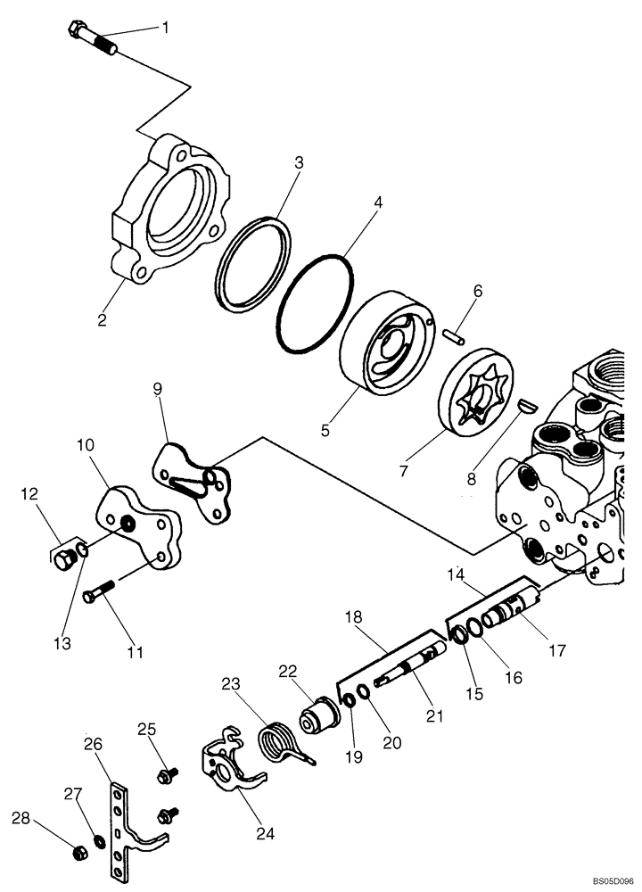 Схема запчастей Case 450 - (06-26) - TANDEM PUMP - NO AUX DRIVE (SPLIT PUMP CONFIGURATION) (06) - POWER TRAIN