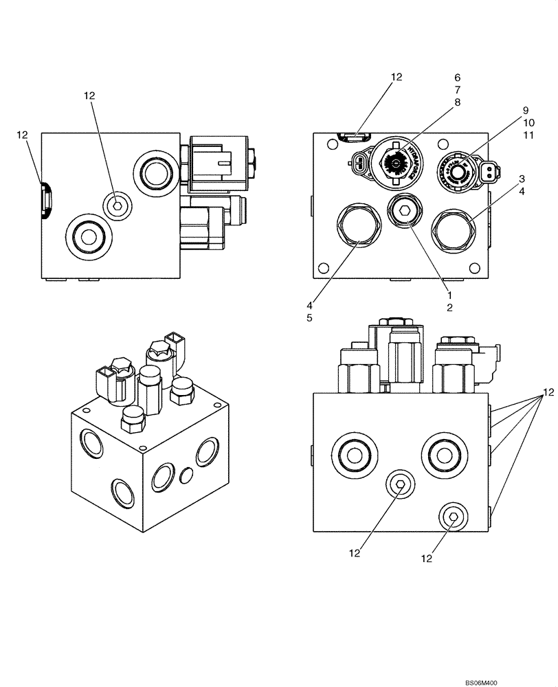 Схема запчастей Case 921E - (08-12A) - VALVE ASSY - FAN SPEED AND REVERSER (08) - HYDRAULICS