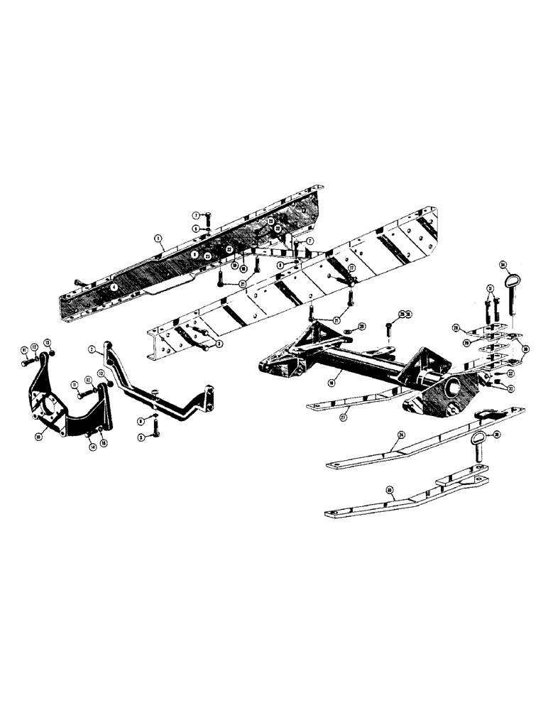 Схема запчастей Case 320 - (006) - ENGINE FRAME, TORQUE TUBE, DRAWBAR, AND ENGINE SUPPORTS (01) - ENGINE