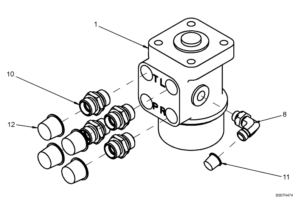 Схема запчастей Case 21E - (23.091[2988215000]) - STEERING VALVE & HYDRAULIC CONNECTORS (35) - HYDRAULIC SYSTEMS