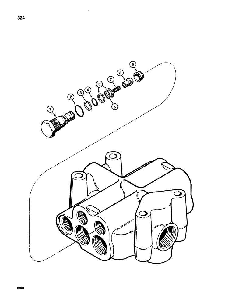 Схема запчастей Case 580SD - (324) - PARKER LOADER CONTROL VALVE, LOAD CHECK VALVE (08) - HYDRAULICS