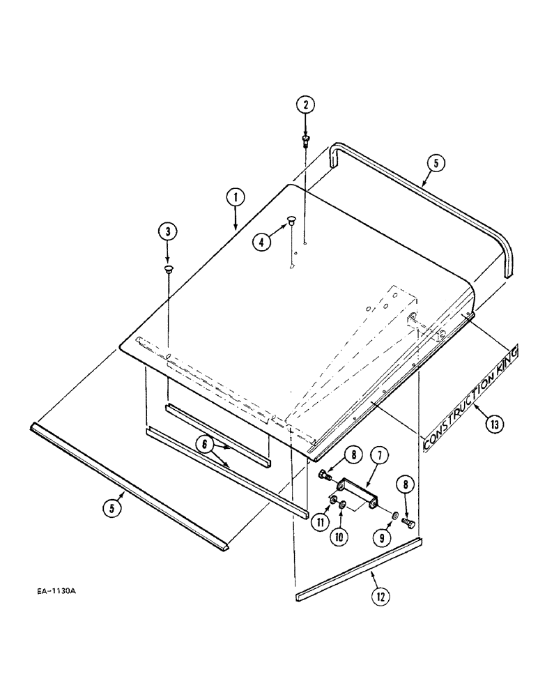 Схема запчастей Case 380B - (9-296) - ROPS CANOPY (09) - CHASSIS/ATTACHMENTS