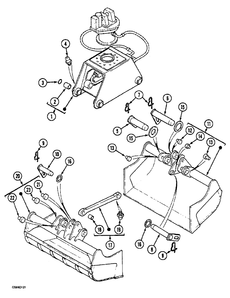 Схема запчастей Case 688 - (2-22) - HANDLING CLAMSHELL (1000L) 