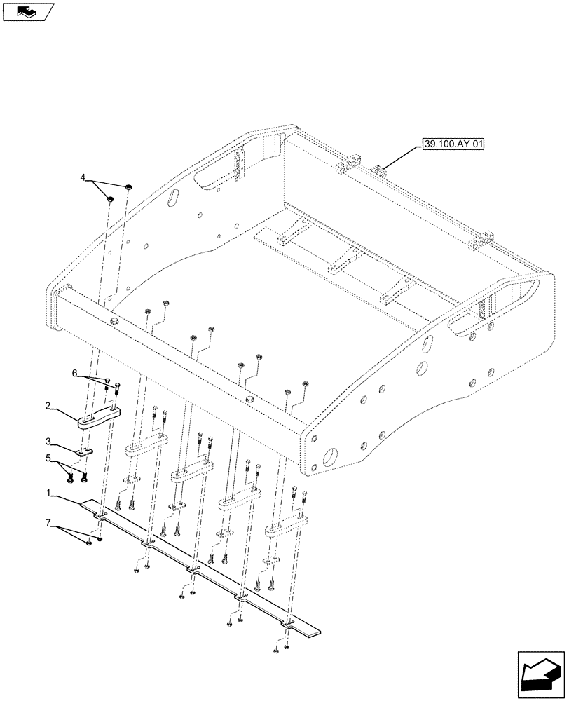 Схема запчастей Case SV211 - (39.100.AY[02]) - SCRAPER, SMOOTH DRUM (39) - FRAMES AND BALLASTING