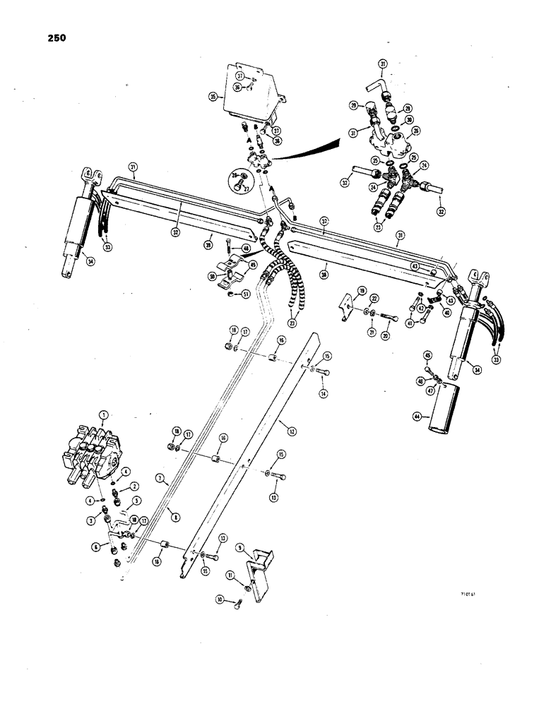 Схема запчастей Case 850 - (250) - POWER ANGLE TILT DOZER HYDRAULICS, TILT CIRCUIT (07) - HYDRAULIC SYSTEM