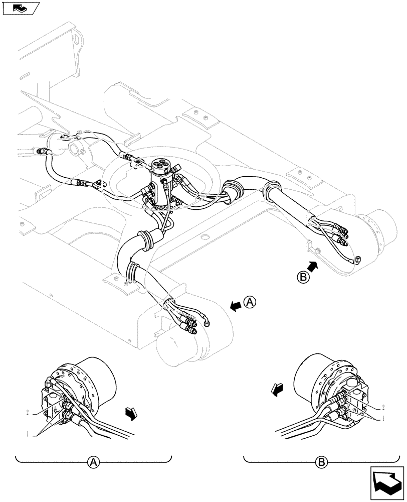 Схема запчастей Case CX27B ASN - (35.322.20) - HYD LINES, PROPEL (35) - HYDRAULIC SYSTEMS