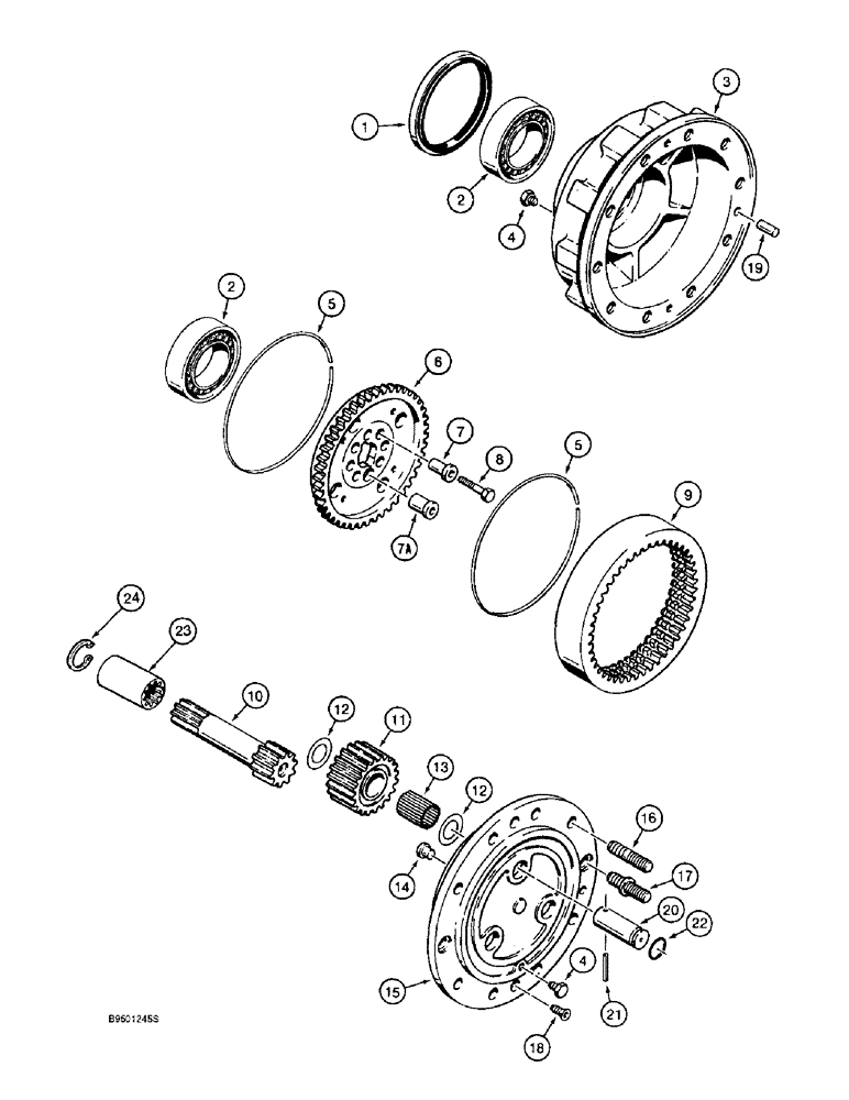 Схема запчастей Case 590SL - (6-60) - REAR DRIVE AXLE, PLANETARY (06) - POWER TRAIN